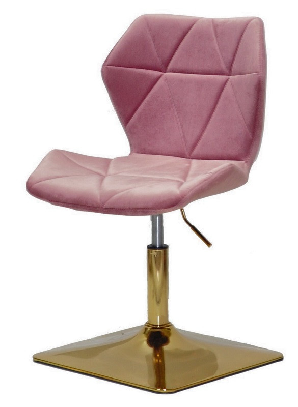 Стілець Torino 4 GD-Base запорошена троянда 1030 велюр, на золотій квадратній опорі з регулюванням висоти сидіння, фото 1