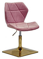 Стілець Torino 4 GD-Base запорошена троянда 1030 велюр, на золотій квадратній опорі з регулюванням висоти сидіння, фото 2