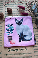 Косметичка квадратная BASIC Кошка 16x16 см