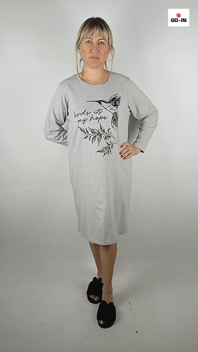 Нічна сорочка жіноча тепла начос батальна р.52-62