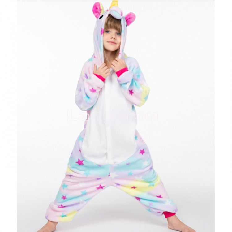 Дитяча піжама кигуруми Єдиноріг (з зірками) 140 см, фото 1