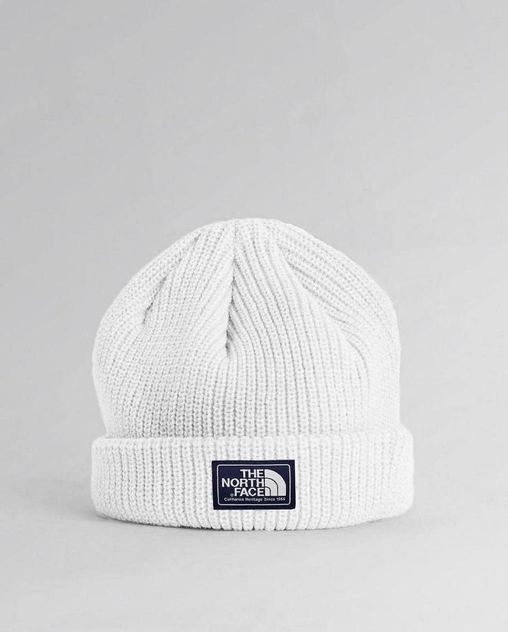 Шапка тепла подвійна чоловіча класична The North Face біла молодіжна осінь зима, фото 1