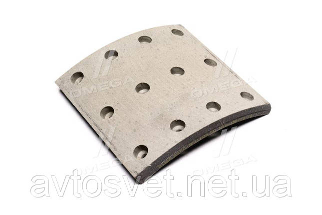 Накладка торм. КамАЗ-6520 ЕВРО сверл. R0 15/18 с заклепками (RIDER) 6520-3501105, фото 1