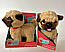 Собачка Мопс на повідку, м'яка інтерактивна іграшка 26 см, "Кращий друг" PL82011, фото 2