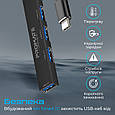 USB-С Promate LiteHub-4 3xUSB 2.0 + USB 3.0 Black (litehub-4.black), фото 5