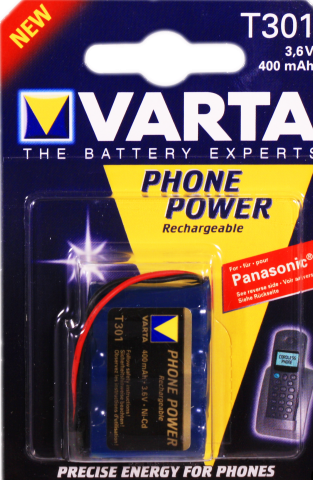 Акумулятор VARTA T301, Ni-Cd, 400mAh