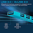 USB-С Promate LiteHub-4 3xUSB 2.0 + USB 3.0 Blue (litehub-4.blue), фото 3