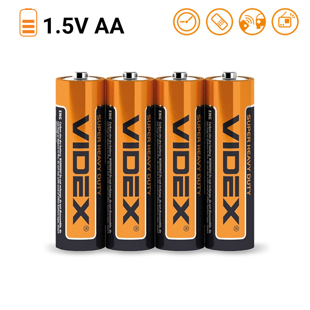 Батарейка сольова Videx R6P/AA 4шт