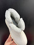Черевики зимові жіночі молочні на хутрі шкіряні теплі на високій підошві модні стильні, фото 7