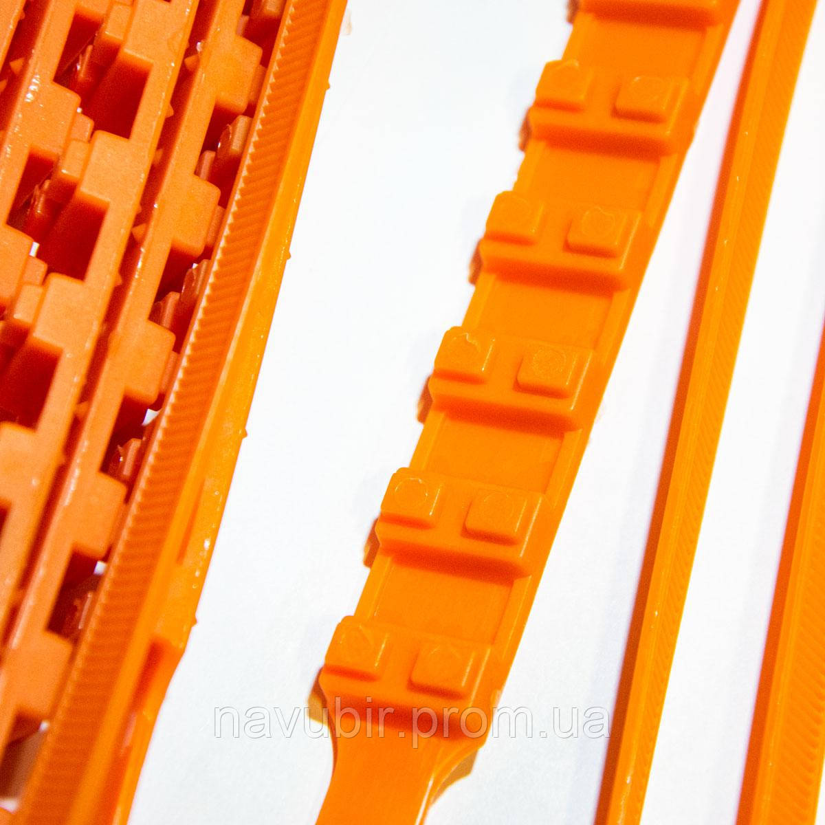 Браслеты на колеса цепи противоскольжения Оранжевые (10 шт/уп), пластиковые антипробуксовочные браслеты (NV) - фото 2 - id-p1725931467