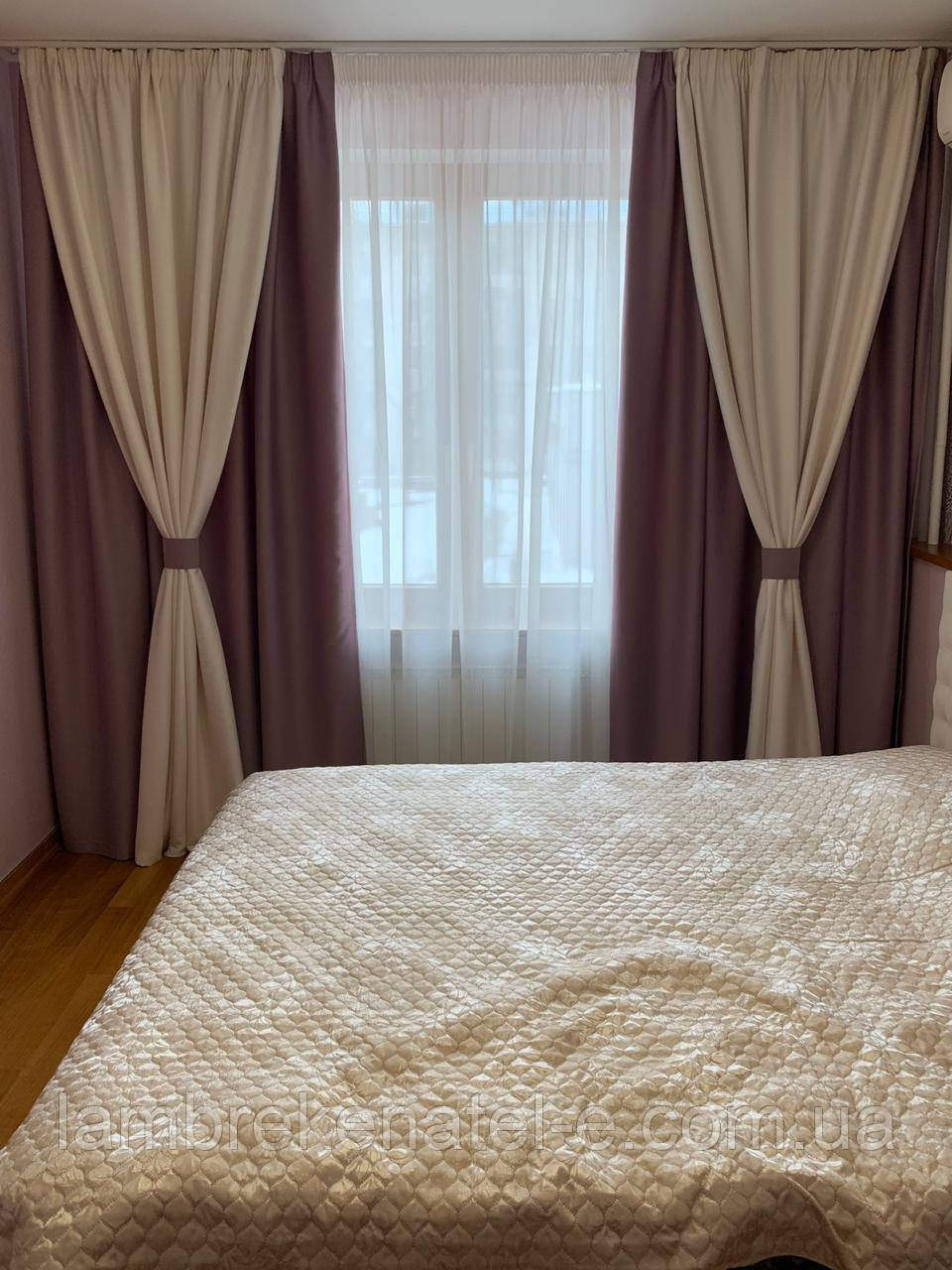 Комбинированные шторы в зал двойные двухцветные ᐉ Купить НЕДОРОГО в ...