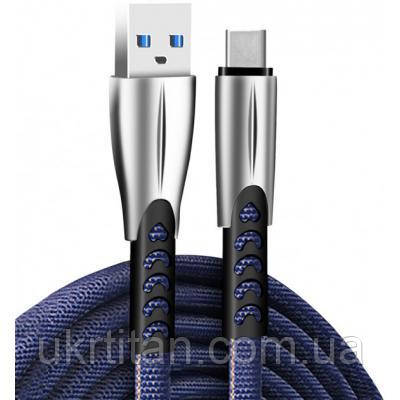 Оригінал! Дата кабель USB 2.0 AM to Type-C 1.0m zinc alloy blue ColorWay (CW-CBUC012-BL) - Вища Якість!, фото 1