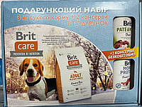 Акция!!! сухой корм + консервы для взрослых собак средних пород Brit Care Adult Medium Breed Lamb&Rice 3 кг