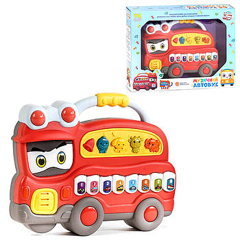 Музичний автобус 91780-1 (72) "TK Group", УКРАЇНСЬКЕ ОЗВУЧУВАННЯ, червоний колір, 4 режими, 4 мелодії, звук,