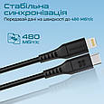 Кабель Promate PowerLink-120 USB-C to Lightning 3А 1.2 м Black (powerlink-120.black), фото 3