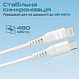 Кабель Promate PowerLink-120 USB-C to Lightning 3А 1.2 м White (powerlink-120.white), фото 3
