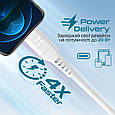 Кабель Promate PowerLink-120 USB-C to Lightning 3А 1.2 м White (powerlink-120.white), фото 2