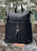 Женская черная кожаная сумка-рюкзак, цвета в ассортименте
