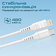 Кабель Promate PowerLink-200 USB-C to Lightning 3А 2 м White (powerlink-200.white), фото 3