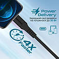 Кабель Promate PowerLink-300 USB-C to Lightning 3А 3 м Black (powerlink-300.black), фото 3