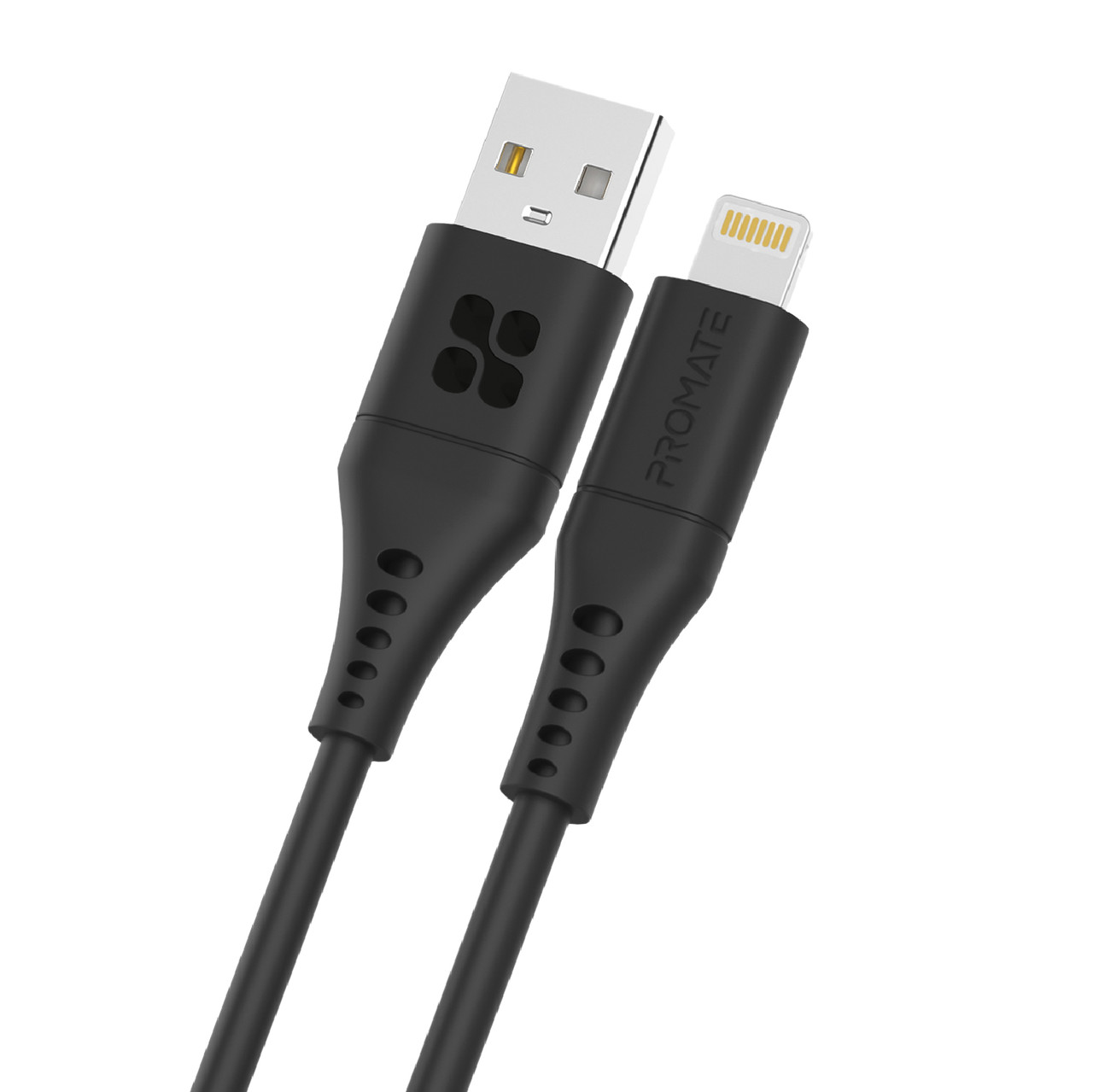 Кабель Promate PowerLink-Ai200 USB to Lightning 2.4А 2 м Black (powerlink-ai200.black), фото 1
