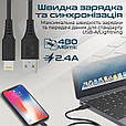 Кабель Promate PowerLink-Ai200 USB to Lightning 2.4А 2 м Black (powerlink-ai200.black), фото 2
