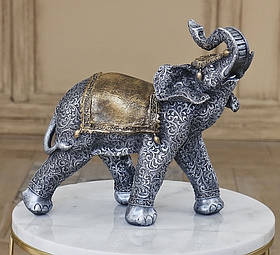 Стильний декоративний слон серебристого кольору 30 см