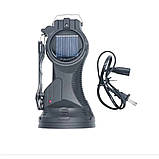 Акумуляторний ліхтар WW9980 T кемпінгова лампа на сонячній батареї ручний ліхтарик з трьома режимами освітлення, фото 3
