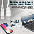 Кабель Promate PowerLink-Ai200 USB to Lightning 2.4А 2 м White (powerlink-ai200.white), фото 2