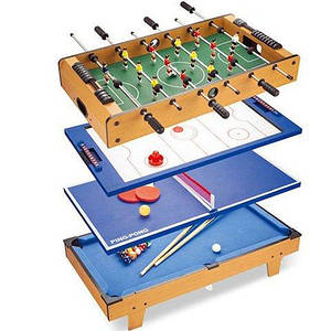 Настільна гра Bambi 4 в 1 HG207-4 | Ігровий стіл (настільний футбол, аерохокей, настільний теніс, більярд)