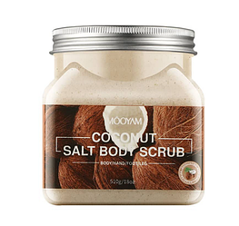 ТЕРМІН ДО 15.06.2024!  Сольовий скраб з кокосом MOOYAM COCONUT SALT BODY SCRUB, 510 g