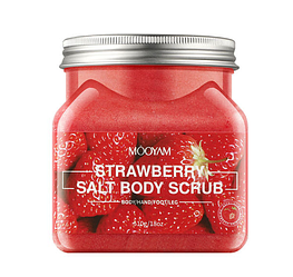 ТЕРМІН ДО 15.06.2024!  Сольовий скраб із полуницею MOOYAM STRAWBEERY SALT BODY SCRUB, 510 g