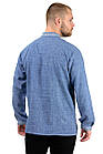 Чоловіча сорочка вишиванка (колір джинс), фото 3