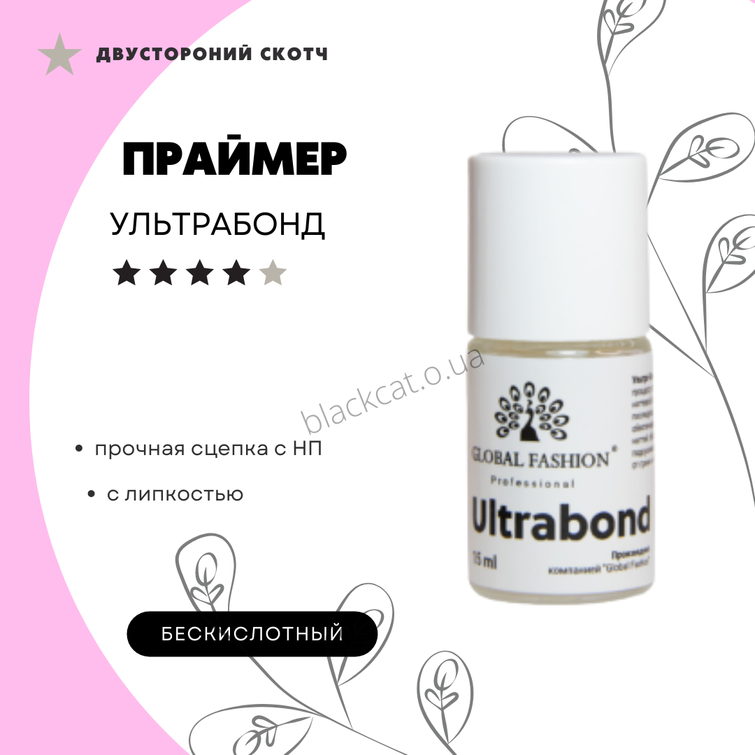 Безкислотний праймер ультрабонд Global Fashion 15 ml