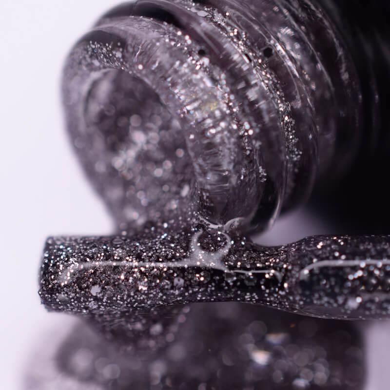 Гель-лак PNB No 243, 8 мл срібний перламутр із домішкою сріблястого глітеру 4, фото 1