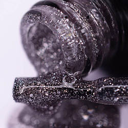 Гель-лак PNB № 243 срібний перламутр із домішкою сріблястого гліттера, 8 мл