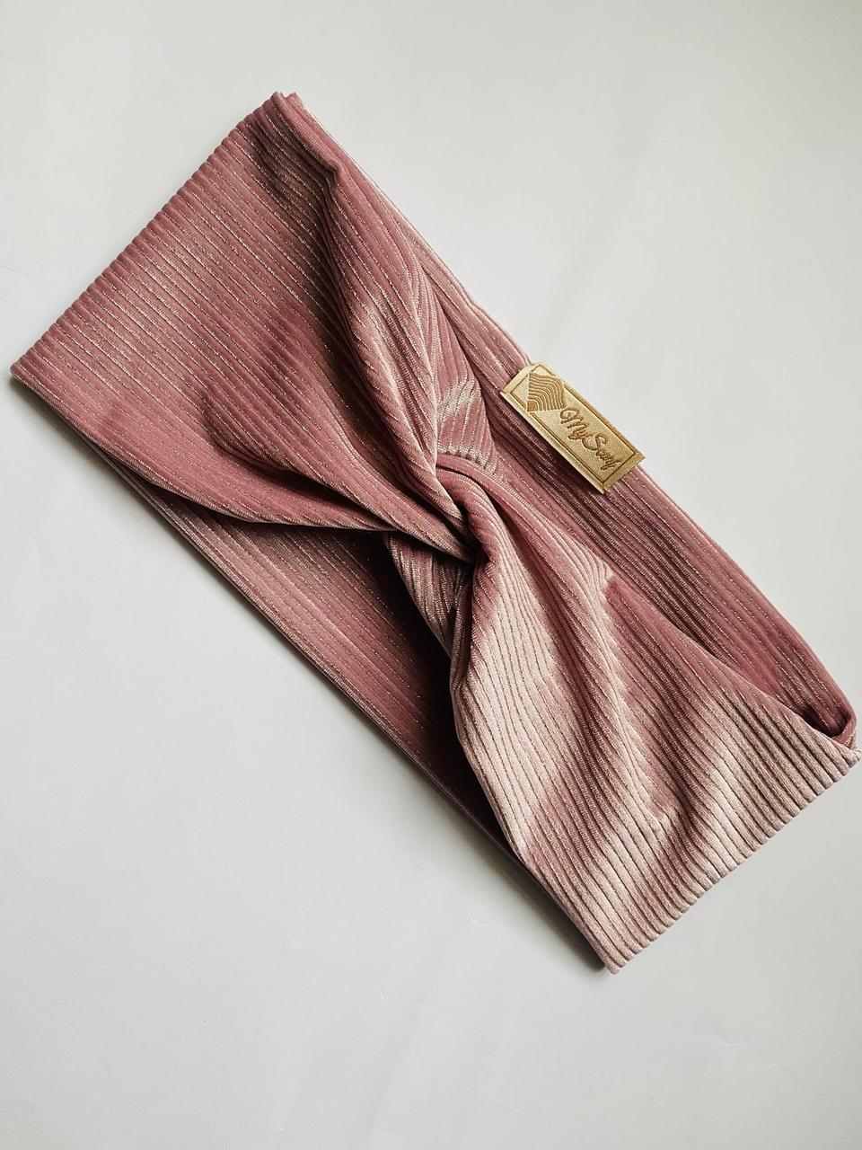 Рожева оксамитова пов'язка для волосся My Scarf, фото 1