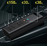 Автомобільний інвертор Baseus Car Inverter 220V 150W CN EU Black 2 розетки type-c USB, фото 7