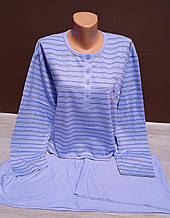 Тепла піжама жіноча з мікроначесом батал Полоска В'єтнам  46-56 розміри реглан та штани байка