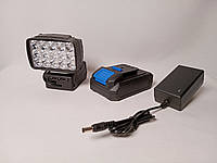 Фонарь с зарядкой USB - 15LED + батарея с зарядкой (5 элементов Li-io - аккумулятор А3 - 21V - 1.8Ah)