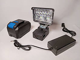 Ліхтар із заряджанням USB — 18LED + батарея з заряджанням (15 елементів Li-io — акумулятор А3 — 21V — 4.5Ah)