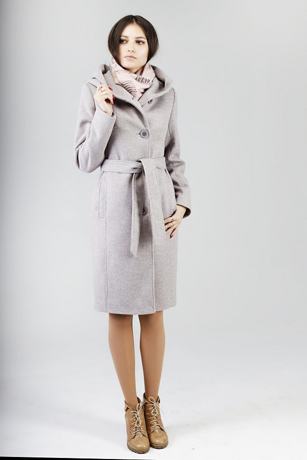 Пальто жіноче бежевий меланж кашемір 340, 46
