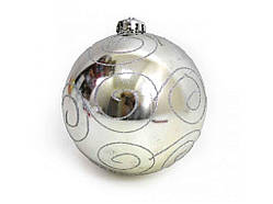 Кулька новорічна велика Срібло з візерунком 12см DSCN0982-12 ТМ КИТАЙ