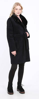 Жіноче пальто з м'якої, комфортної тканини Актуаль 143 чорний, 42