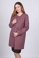 Пальто женское демисезонное с длинными рукавами Актуаль 030 шерсть фрезовый, 44