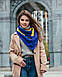 Шарф-бактус синьо-жовтий "Единбург", жіночий шарф, великий жіночий шарф, фото 3
