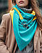 Шарф-бактус жовто-блакитний "Единбург", жіночий шарф, великий жіночий шарф, фото 4