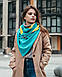 Шарф-бактус жовто-блакитний "Единбург", жіночий шарф, великий жіночий шарф, фото 3