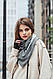 Шарф-бактус сірий "Единбург", жіночий шарф, великий жіночий шарф, фото 2