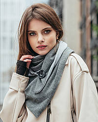 Шарф-бактус сірий "Единбург", жіночий шарф, великий жіночий шарф